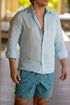 Camisa 100% Lino para Hombre - Baby blue