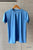 Camiseta de Algodón para Hombre - Azul Celeste jaspeado